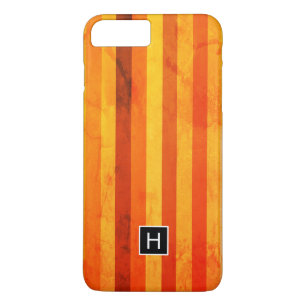 Warm Weathered Orange Red Stripes Monogram iPhone 8 Plus/7 Plus Case
