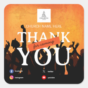 Warm Welcome Church Visitor Thank You Sticker