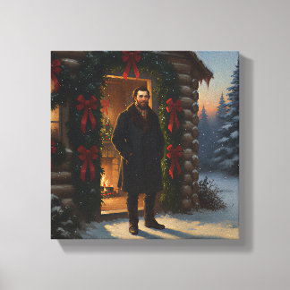 Warm Welcome: Eastman Johnson Holiday Glow Canvas Print