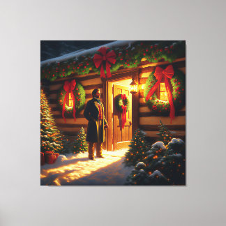 Warm Welcome: Eastman Johnson Holiday Glow Canvas Print