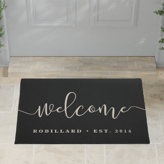 Warm Welcome | Modern Calligraphy Personalised Doormat