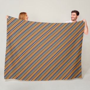 Warm Western Vintage Stripes Fleece Blanket