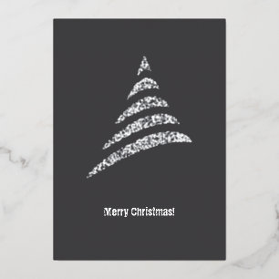 Warm White Corporate Christmas Tree Foil Holiday Card