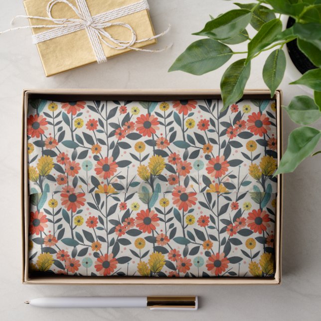 Warm Wildflower Floral Tissue Paper (Gift)