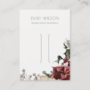 Warm Winter Festive Foliage Hair Clip Display Business Card