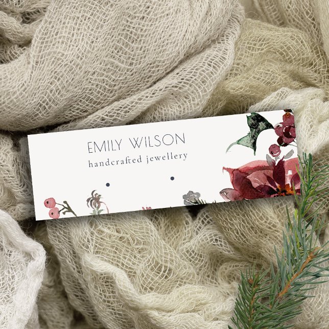 Warm Winter Festive Foliage Stud Earring Display Mini Business Card (Creator Uploaded)