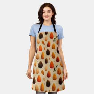 Warm Winter Pinecones Pattern Apron