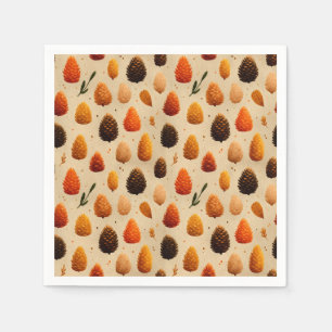Warm Winter Pinecones Pattern Napkin