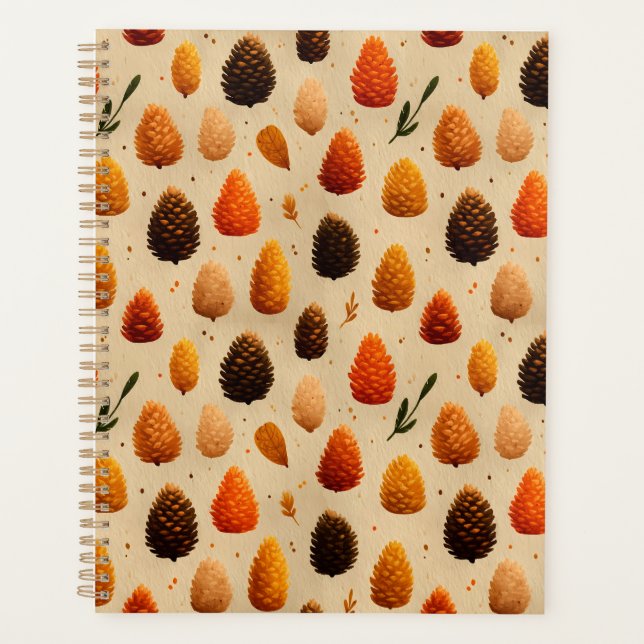 Warm Winter Pinecones Pattern Planner (Front)