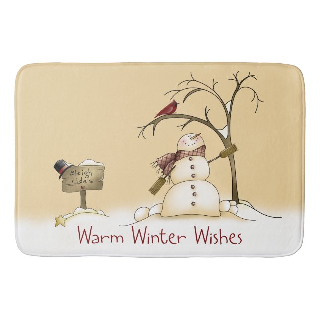 Warm Winter Wishes Bath Mat (Front)