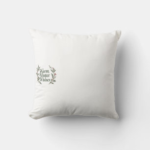 Warm Winter Wishes Christmas Berry Branches Cushion