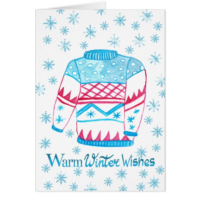 Warm Winter Wishes Christmas Sweater (Front)