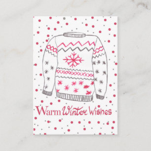 Warm Winter Wishes Christmas Sweater Enclosure Card
