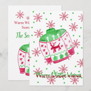 Warm Winter Wishes Christmas Sweater Invitation