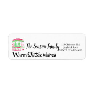 Warm Winter Wishes Christmas Sweater Return Address Label