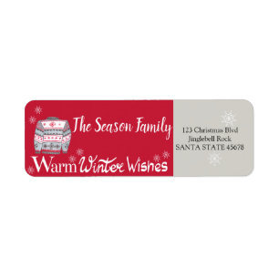 Warm Winter Wishes Christmas Sweater Return Address Label