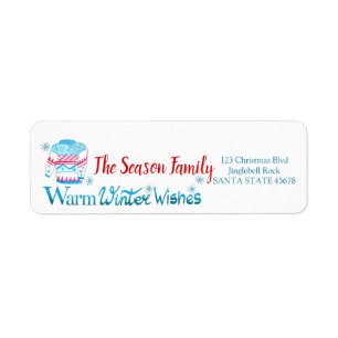 Warm Winter Wishes Christmas Sweater Return Address Label