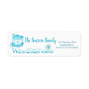 Warm Winter Wishes Christmas Sweater Return Address Label
