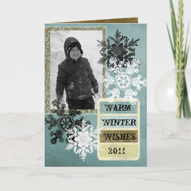 Warm Winter Wishes Holiday Card (Front)
