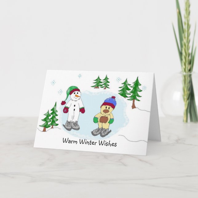 Warm Winter Wishes Holiday Card (Front)
