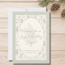 Warm Winter Wishes –Personalised Holiday Flat Card