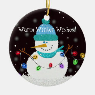 "Warm Winter Wishes" Snowman Ornament