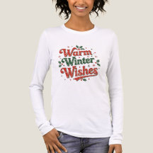 Warm winter wishesminimal chic Santa christmas tee