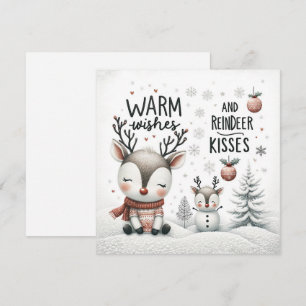 Warm wishes and reindeer kisses greeting card