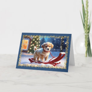 Warm Wishes and Wagging Tails Christmas Card