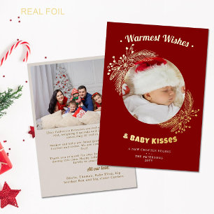 Warm Wishes Baby Kisses Elegant 2 Holiday Photos