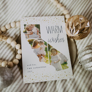Warm Wishes California Holiday Photo Card