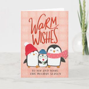 Warm Wishes Christmas Penguin Card