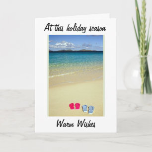 WARM WISHES CHRISTMAS/SUNNY NEW YEAR WISHES TO YOU HOLIDAY CARD
