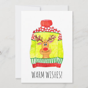 Warm Wishes Christmas sweater Holiday Card