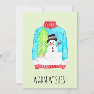 Warm Wishes Christmas sweater Holiday Card