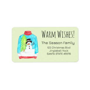 Warm Wishes Christmas Sweater Label
