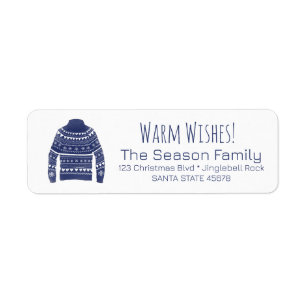 Warm Wishes Christmas Sweater Label Return Address Label