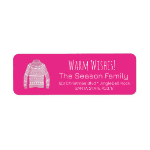 Warm Wishes Christmas Sweater Label Return Address Label