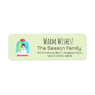 Warm Wishes Christmas Sweater Label Return Address Label