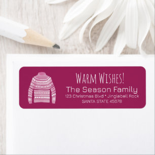 Warm Wishes Christmas Sweater Label Return Address Label