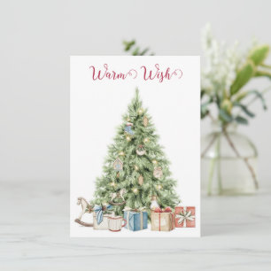 Warm Wishes Christmas Tree Holiday Note Card