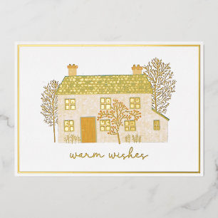 Warm Wishes Cosy Christmas Home Foil Holiday Card