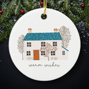 Warm Wishes Cosy Holiday Home Christmas Ceramic Ornament