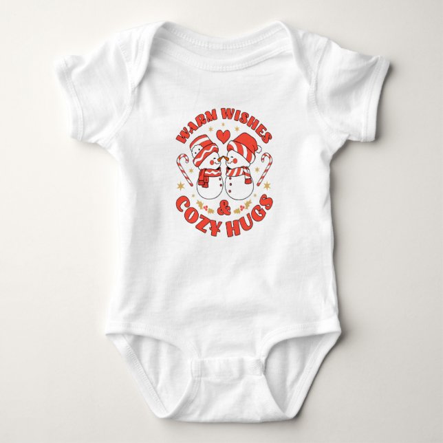 Warm Wishes  & Cozy Hugs Baby Bodysuit (Front)