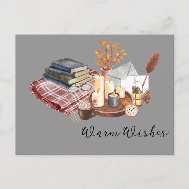 Warm wishes customisable  postcard (Front)