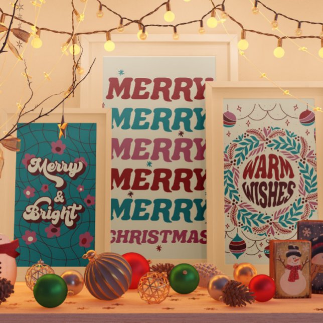 Warm Wishes Elegant Vintage Christmas Whimsy Poster (Creator Uploaded)