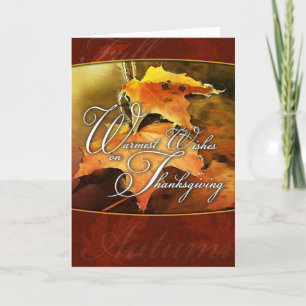 Warm Wishes Fall Sunset Thanksgiving Card
