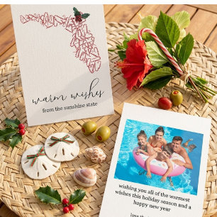 Warm Wishes Florida Holiday Photo Christmas Card