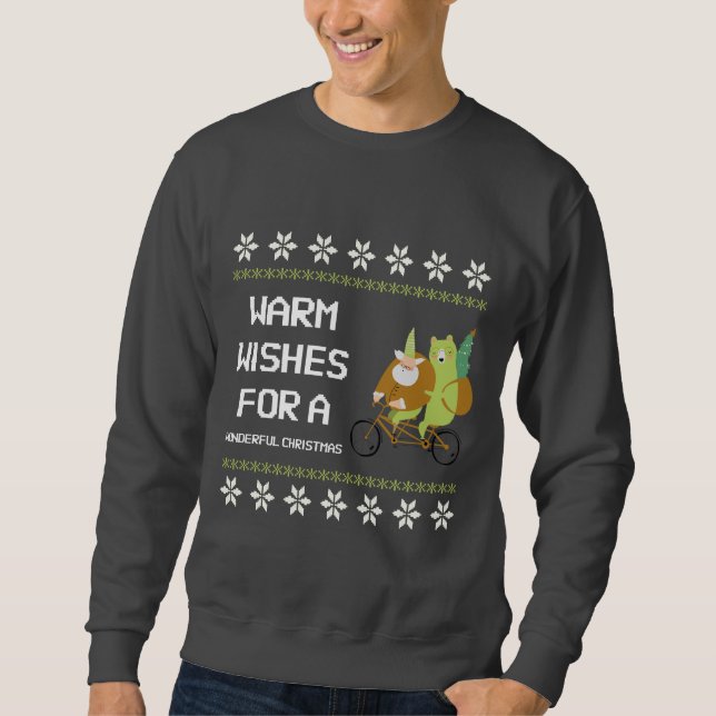 Warm Wishes for a cheerful Christmas  Sweatshirt (Front)
