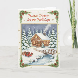 Warm Wishes for the Holidays Folded Greeting Card